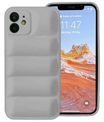 Θήκη Puffer για Apple iPhone 12 / 12 Pro - Ασημί