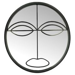 Καθρέπτης ArteLibre Πρόσωπο Μαύρο Μέταλλο 37x3x37cm