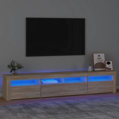 vidaXL Έπιπλο Τηλεόρασης με LED Sonoma Δρυς 210x35x40 εκ. 210 x 35 x 40 cm Καφέ