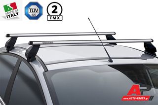 NISSAN Navara Pickup (D23) Np300 [Pickup,2x4,4x4] (2015+) Μπάρες Οροφής Menabo Tema - (ΣΥΜΒ: ΜΟΝΟ 4-ΘΥΡΟ ΧΩΡΙΣ ΠΑΡΑΛΛΗΛΕΣ ΡΑΓΕΣ) Αλουμινίου