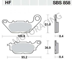 ΤΑΚΑΚΙΑ ΜΠΡΟΣΤΑ YAMAHA CRYPTON-X 135 06'-13' / YBR 125 07'-15' SBS 858HF ( ΚΕΡΑΜΙΚΟ )