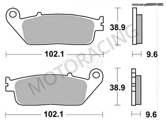 ΤΑΚΑΚΙΑ ΜΠΡΟΣΤΑ HONDA CB 600F HORNET 98'-13' / CBR 600F 95'-13' / TRIUMPH TIGER 800 10'-16' SBS 700HS - SINTER ( ΜΕΤΑΛΛΙΚΟ )