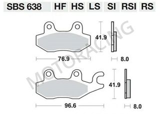 ΤΑΚΑΚΙΑ ΜΠΡΟΣΤΑ KAWASAKI EX 300 13' / Z300 15'-16' / YAMAHA YBR 250 07'-11' SBS 638LS - SINTER ( ΜΕΤΑΛΛΙΚΟ )