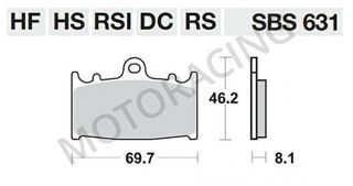 ΤΑΚΑΚΙΑ ΜΠΡΟΣΤΑ SUZUKI GSF 650 BANDIT 07'-11' / SV 1000 03'-07' / KAWASAKI ZZR 600 93'-04' SBS 631HF- ( ΚΕΡΑΜΙΚΟ )