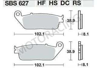 ΤΑΚΑΚΙΑ ΜΠΡΟΣΤΑ HONDA CB 600F HORNET 98'-13' / CBR 600F 95'-16' / TRIUMPH TIGER 800 11'-16' SBS 627HF- ( ΚΕΡΑΜΙΚΟ )