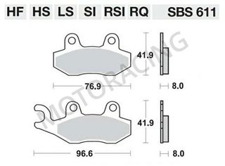 ΤΑΚΑΚΙΑ ΜΠΡΟΣΤΑ KAWASAKI KLX 250 09'-15' / YAMAHA TT-R 250 93'-06' / SUZUKI DR 250 90'-95' SBS 611SI - SINTER ( ΜΕΤΑΛΛΙΚΟ )