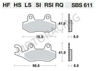 ΤΑΚΑΚΙΑ ΜΠΡΟΣΤΑ KAWASAKI KLX 250 09'-15' / YAMAHA TT-R 250 93'-06' / SUZUKI DR 250 90'-95' SBS 611LS - SINTER ( ΜΕΤΑΛΛΙΚΟ )