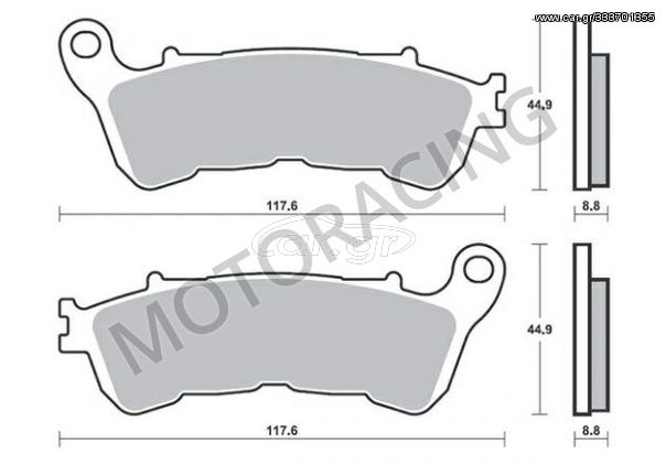 ΤΑΚΑΚΙΑ ΜΠΡΟΣΤΑ HONDA FORZA 250X 05'-11' / SH 125 09'-12' / FES 125 08'-12' SBS 192MS - SINTER ( ΜΕΤΑΛΛΙΚΟ )