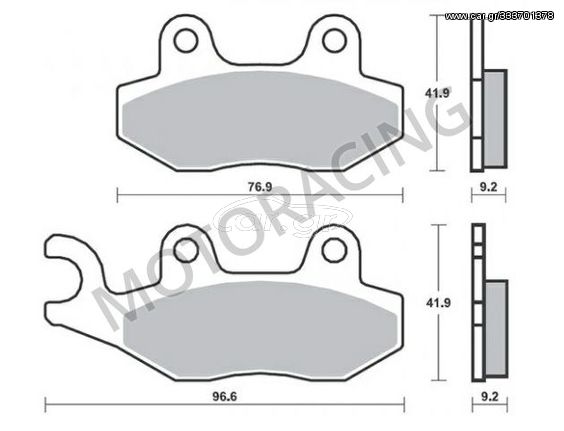 ΤΑΚΑΚΙΑ ΜΠΡΟΣΤΑ KYMCO AGILITY 50 06'-08' / LIKE 200 09'-13' / PEUGEOT VIVACITY 125 10'-12' SBS 163HF - ( ΚΕΡΑΜΙΚΟ )