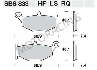 ΤΑΚΑΚΙΑ ΠΙΣΩ SUZUKI GSXR 600 06'-10' / GSXR 1000 07'-08' / DL 1000 V-STROM 14'-16' SBS 833LS - SINTER ( ΜΕΤΑΛΛΙΚΟ )