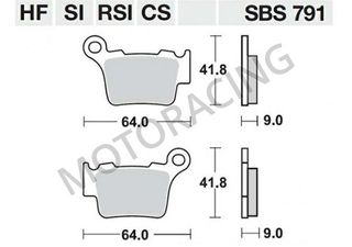 ΤΑΚΑΚΙΑ ΠΙΣΩ KTM EXC 400 04'-11' / SX-F 450 07'-15' / SMR 450 05'-14' SBS 791RSI - SINTER ( ΜΕΤΑΛΛΙΚΟ )