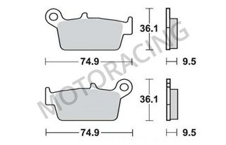 ΤΑΚΑΚΙΑ ΠΙΣΩ HONDA CR 250R 90'-01' / SUZUKI RM 250 96'-11' / YAMAHA WRF 250 01'-02' / YZ 250 98'-02' SBS 604HF - ( ΚΕΡΑΜΙΚΟ )