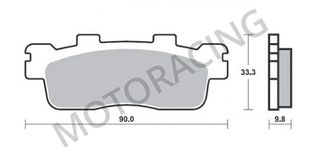 ΤΑΚΑΚΙΑ ΠΙΣΩ KYMCO DOWN TOWN 300 09'-14' / GRAND DINK 300 10'-13' / PEOPLE GTI 300 10'-14' SBS 204HM - ( ΚΕΡΑΜΙΚΟ )