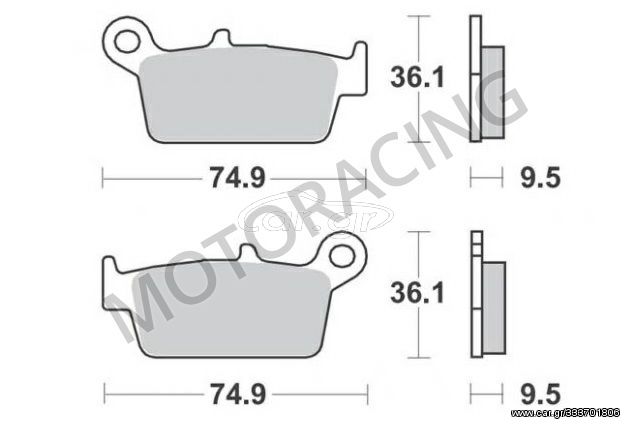 ΤΑΚΑΚΙΑ ΠΙΣΩ SUZUKI RM 250 96'-11' / YAMAHA WRF 250 01'-02' / KAWASAKI KLX 250S 06'-15' SBS 144HF - ( ΚΕΡΑΜΙΚΟ )