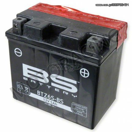 ΜΠΑΤΑΡΙΑ ΜΗΧΑΝΗΣ ΜΠΑΤΑΡΙΑ HONDA INNOVA 125 / INNOVA 125i / CBR 125R 04'-14' BS-BATTERY 12V 5Ah BTZ6S-BS ΜΕ ΥΓΡΑ