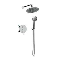 Orabella Terra - Showerset εντοιχισμού με Μπαταρία λουτρού, εντοιχισμού 2 σημείων, κεφαλή Φ250 με βραχίονα και τηλέφωνο ντουζ με σπιράλ και επιτοίχειο στήριγμα 10271