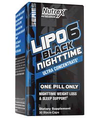 Nutrex Lipo 6 Black Nighttime UC 30 Black Caps