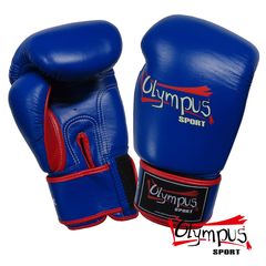 Boxing Gloves Olympus by RAJA Genuine Leather Double Color - Blue / Red