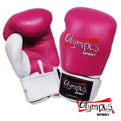 Boxing Gloves Olympus by RAJA Genuine Leather Double Color - Fux / White