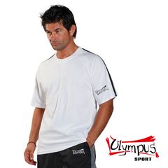 T-shirt Olympus Half Sleeves White 2 Stripes
