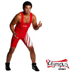 Wrestling Suit Olympus Lycra Spandex White Stripes