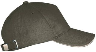 SOL'S LONG BEACH 00594 βαμβάκι 260GR Πεντάφυλλο καπέλο τζόκεϊ ARMY/BEIGE-915