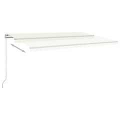 vidaXL Τέντα Αυτόματη με LED & Αισθητήρα Ανέμου Κρεμ 5 x 3 μ.-thumb-4