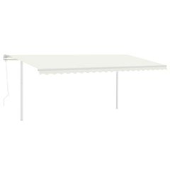 vidaXL Τέντα Αυτόματη με LED & Αισθητήρα Ανέμου Κρεμ 5 x 3 μ.-thumb-1
