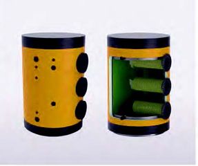 Thermostahl INHE-2 1500 Δοχείο Αδράνειας Ανοξείδωτες Σερπαντίνες 2 Εναλλάκτες 3,2 Φ500