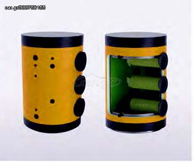 Thermostahl INHE-2 1500 Δοχείο Αδράνειας Ανοξείδωτες Σερπαντίνες 2 Εναλλάκτες 3,2 Φ500