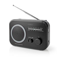 NEDIS RDFM1330GY FM / AM Radio 1.8 W Carrying Handle Grey / Black 233-1850