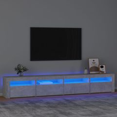 vidaXL Έπιπλο Τηλεόρασης με LED Γκρι Σκυροδέματος 240 x 35 x 40 εκ. 240 x 35 x 40 cm Γκρι