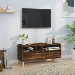 Έπιπλο Τηλεόρασης Καπνιστή Δρυς 100x34,5x44,5 εκ. Επεξ. Ξύλο 831898