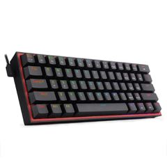 Redragon Fizz K617 Μαύρο RGB Gaming Πληκτρολόγιο Custom Red US Layout.
