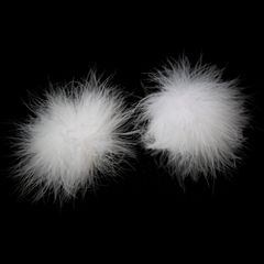 Naughty Toys Feather Round Nipple Pasties White