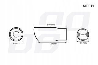 AMiO Μπούκα Εξάτμισης 30-45mm Universal-thumb-1