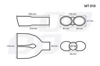 AMiO Μπούκα Εξάτμισης 38-48mm Universal-thumb-1