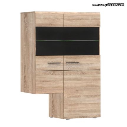 Κρεμαστή Βιτρίνα Δίφυλλη Solo δεξιά 2W 90x41x136cm Sonoma Wenge