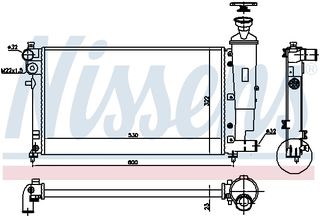 Ψυγείο νερού/εξαρτήματα CITROEN SAXO; PEUGEOT 106 II, PARTNER, PARTNER/MINIVAN 1.0-1.6D 02.96-12.15