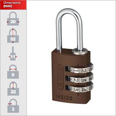 ABUS 145 Λουκέτο συνδυασμού 20mm