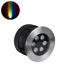 GLOBOSTAR® UNDERWATER-YUNI 90419 Υποβρύχιο Χωνευτό Σποτ για Σιντριβάνια/Πισίνες LED 6W 510lm 30° DC 24V Αδιάβροχο IP68 RGBW DMX512 Dimmable - Ανοξείδωτο Ατσάλι 304 - Φ15 x Υ10cm - Q14cm - 3 Χρόνια Εγγ
