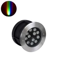 GLOBOSTAR® UNDERWATER-TUNI 90422 Υποβρύχιο Χωνευτό Σποτ για Σιντριβάνια/Πισίνες LED 12W 1020lm 30° DC 24V Αδιάβροχο IP68 RGBW DMX512 Dimmable - Ανοξείδωτο Ατσάλι 304 - Φ18 x Υ11cm - Q17.5 - 3 Χρόνια Ε