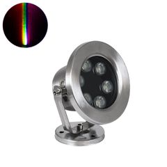 GLOBOSTAR® UNDERWATER-DEDY 90428 Υποβρύχιο Επιφανειακό Σποτ για Σιντριβάνια/Πισίνες LED 6W 510lm 30° DC 24V Αδιάβροχο IP68 RGBW DMX512 Dimmable - Ανοξείδωτο Ατσάλι 304 - Μ12 x Π7.5 x Υ14.5cm - 3 Χρόνι