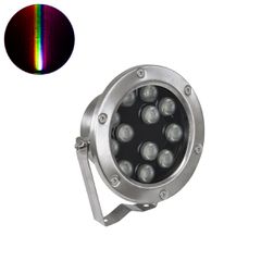 GLOBOSTAR® UNDERWATER-JERRY 90425 Υποβρύχιο Επιφανειακό Σποτ για Σιντριβάνια/Πισίνες LED 12W 1020lm 30° DC 24V Αδιάβροχο IP68 RGBW DMX512 Dimmable - Ανοξείδωτο Ατσάλι 304 - Μ14.5 x Π7 x Υ19cm - 3 Χρόν