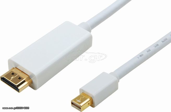 POWERTECH καλώδιο Mini DisplayPort σε HDMI 1.4V CAB-DP012, λευκό, 3m (CAB-DP012)