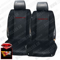 FORD WILDTRAK ΠΛΑΤΟΚΑΘΙΣΜΑΤΑ ΤΕΧΝΟΔΕΡΜΑ RUBI ΜΑΥΡΟ ME  ΚΟΚΚΙΝΟ ΚΕΝΤΗΜΑ WILDTRAK ΣΕΤ 2ΤΜΧ