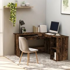 Γραφείο Γωνιακό Καπνιστή Δρυς 120x140x75 εκ. Επεξεργασμένο Ξύλο 815384