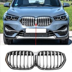 Καρδιές Μάσκας Για Bmw X1 F48 19+ X-Line Μαύρο/Χρώμιο 2 Τεμάχια