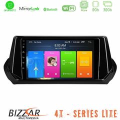 Bizzar 4T Series Peugeot 208 2019-2023 4Core Android12 2+32GB Navigation Multimedia Tablet 9"