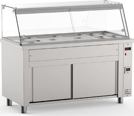 ΠΡΟΣΦΟΡΑ!!! INOMAK MFSQ718 (Για 5 GN 1/1) Μπαιν Μαρί Επιδαπέδιο με Τετράγωνη Βιτρίνα 179x70x132cm .. ΣΥΝ ΕΚΠΤΩΤΙΚΟ ΚΟΥΠΟΝΙ ..
